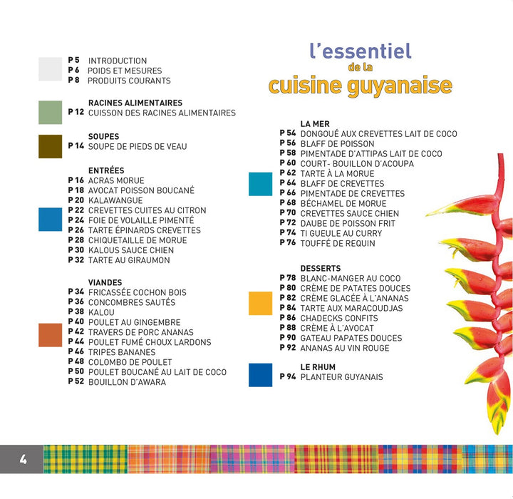 Sommaire essentiel cuisine guyanaise - Editions Orphie