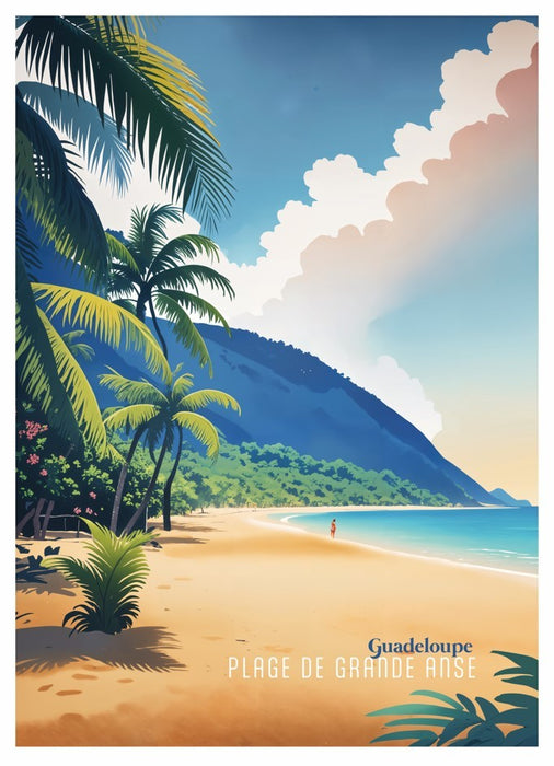 Affiche Grande Anse - Guadeloupe I Éditions Orphie