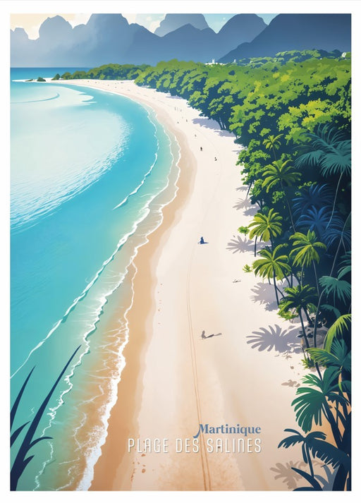 Affiche Plages des Salines - Martinique I Éditions Orphie