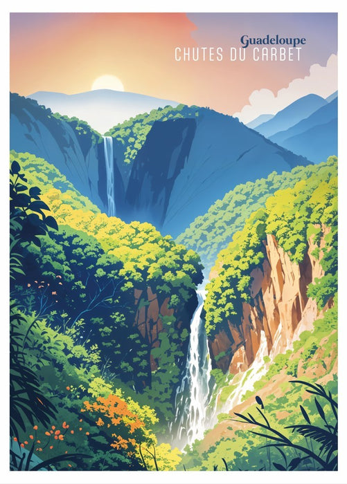 Affiche Chutes du carbet - Guadeloupe
