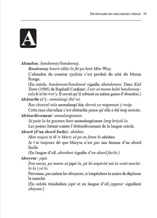 Dictionnaire des néologismes Créoles I Éditions Orphie
