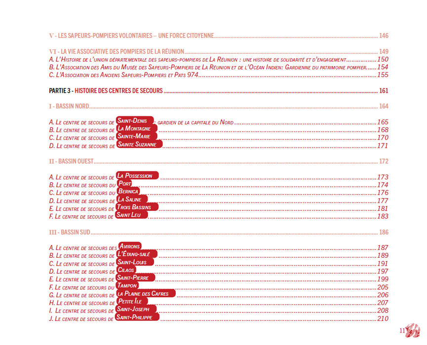 Histoire des sapeurs-pompiers de La Réunion - Sommaire | Éditions Orphie