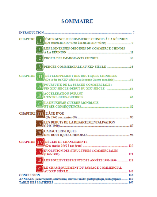 Sommaire - Le commerce Chinois à l'île de La Réunion | Éditions Orphie