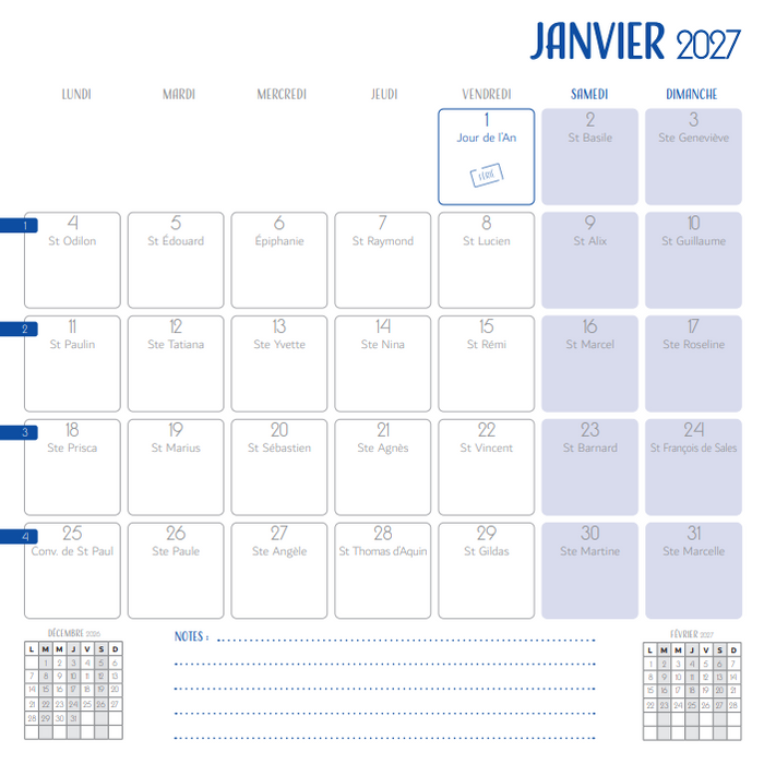Grand calendrier - Merveilles de Guyane 2027