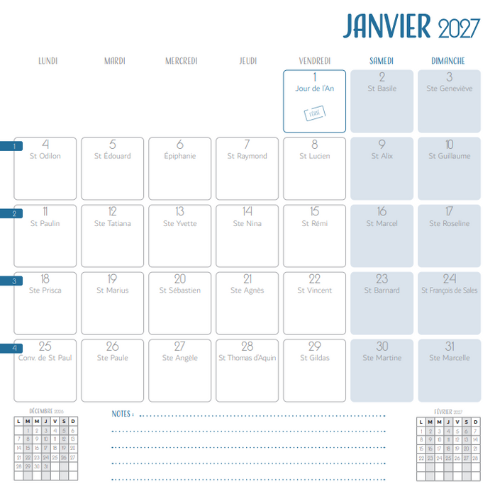 Grand calendrier - Merveilles de La Réunion 2027