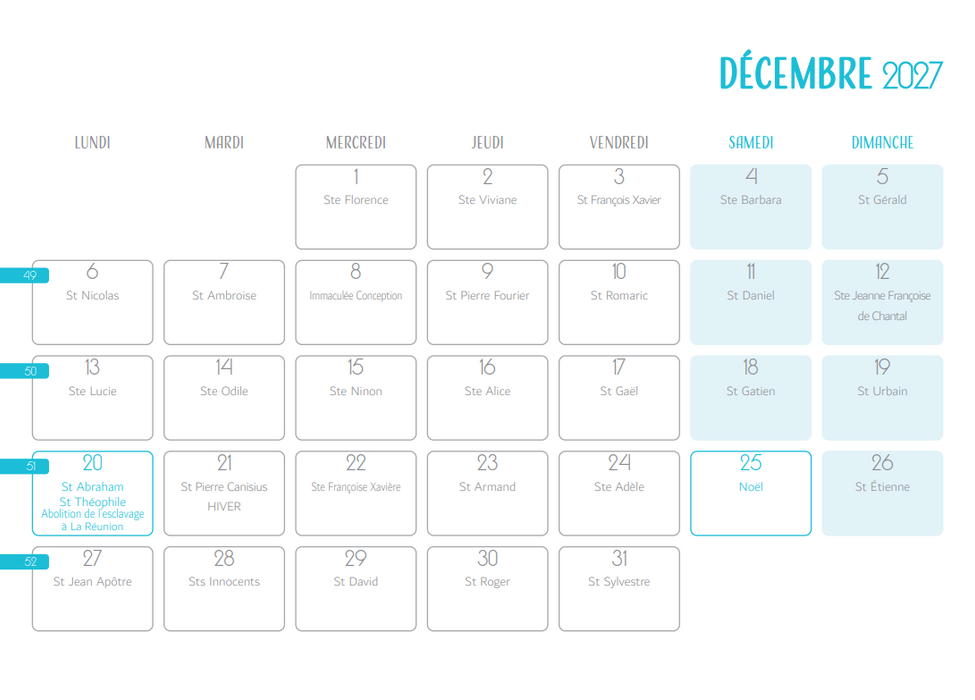 Calendrier 2027 - Sous les mers tropicales
