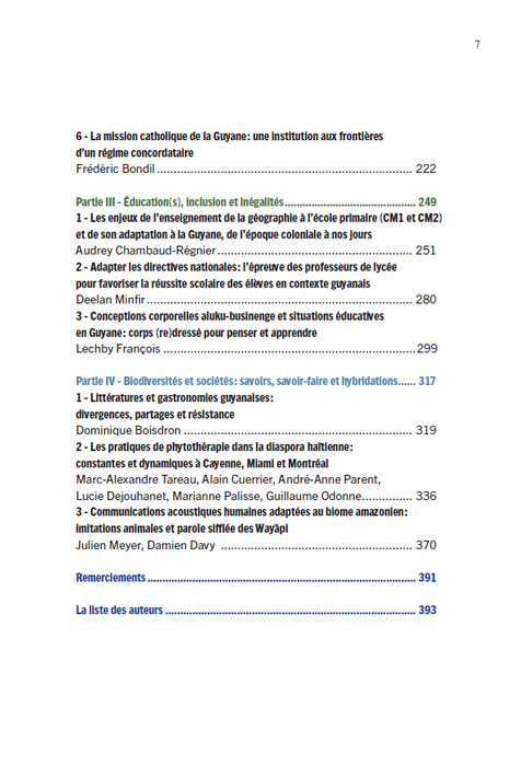Sociétés et humanités en Guyane