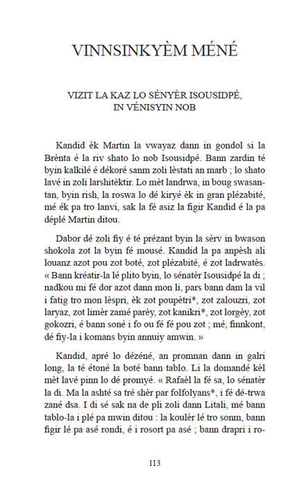 Kandid - Traduction en créole réunionnais