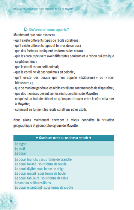 Observer et connaître les récifs coralliens de Mayotte