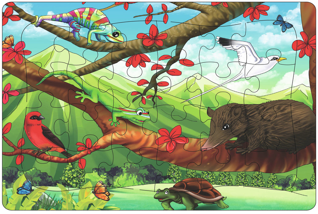 Puzzle 24 pièces - Les animaux de La Réunion